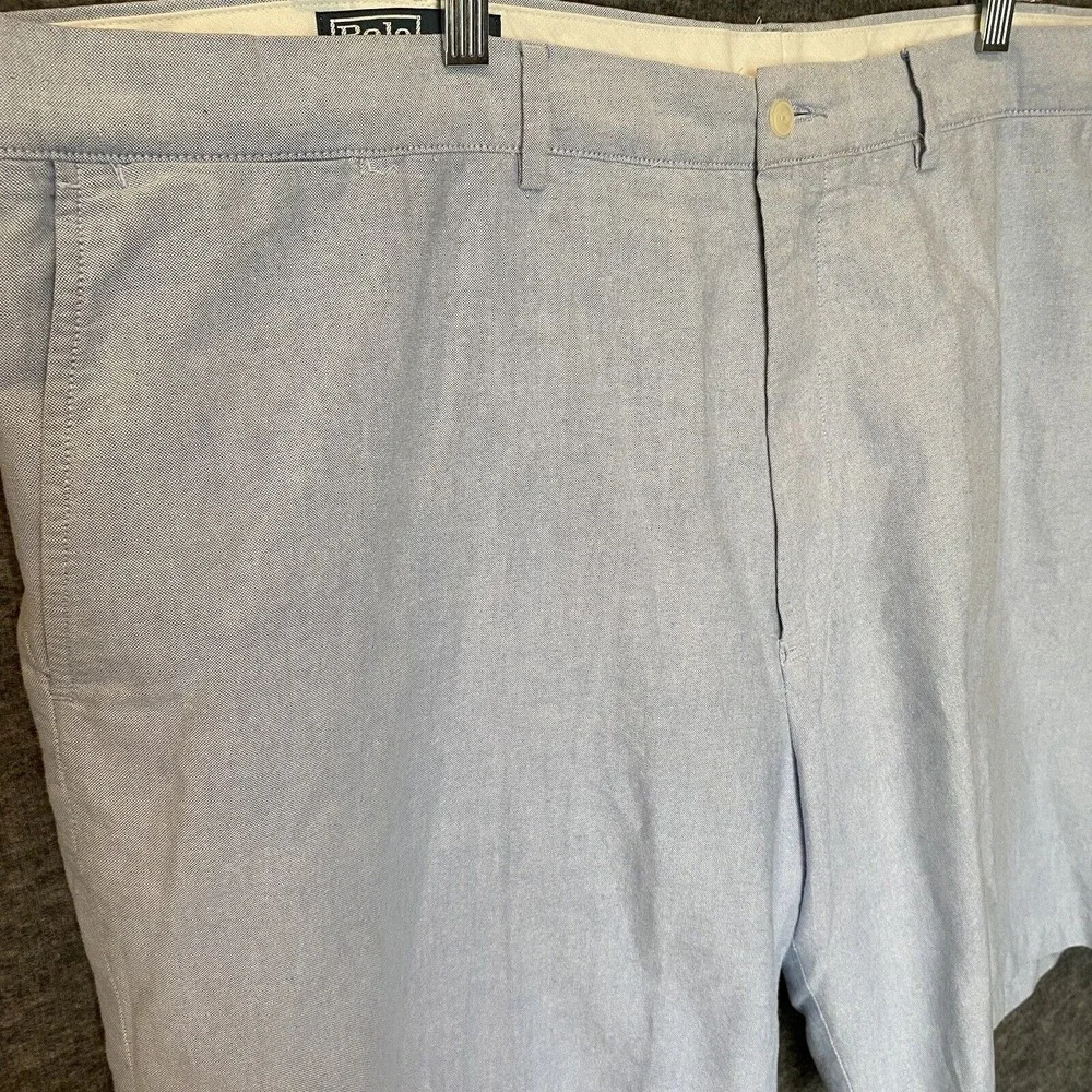 VTG Polo Ralph Lauren Preston Chino Shorts Mens 48B‎ Big Chambray Classic Preppy
